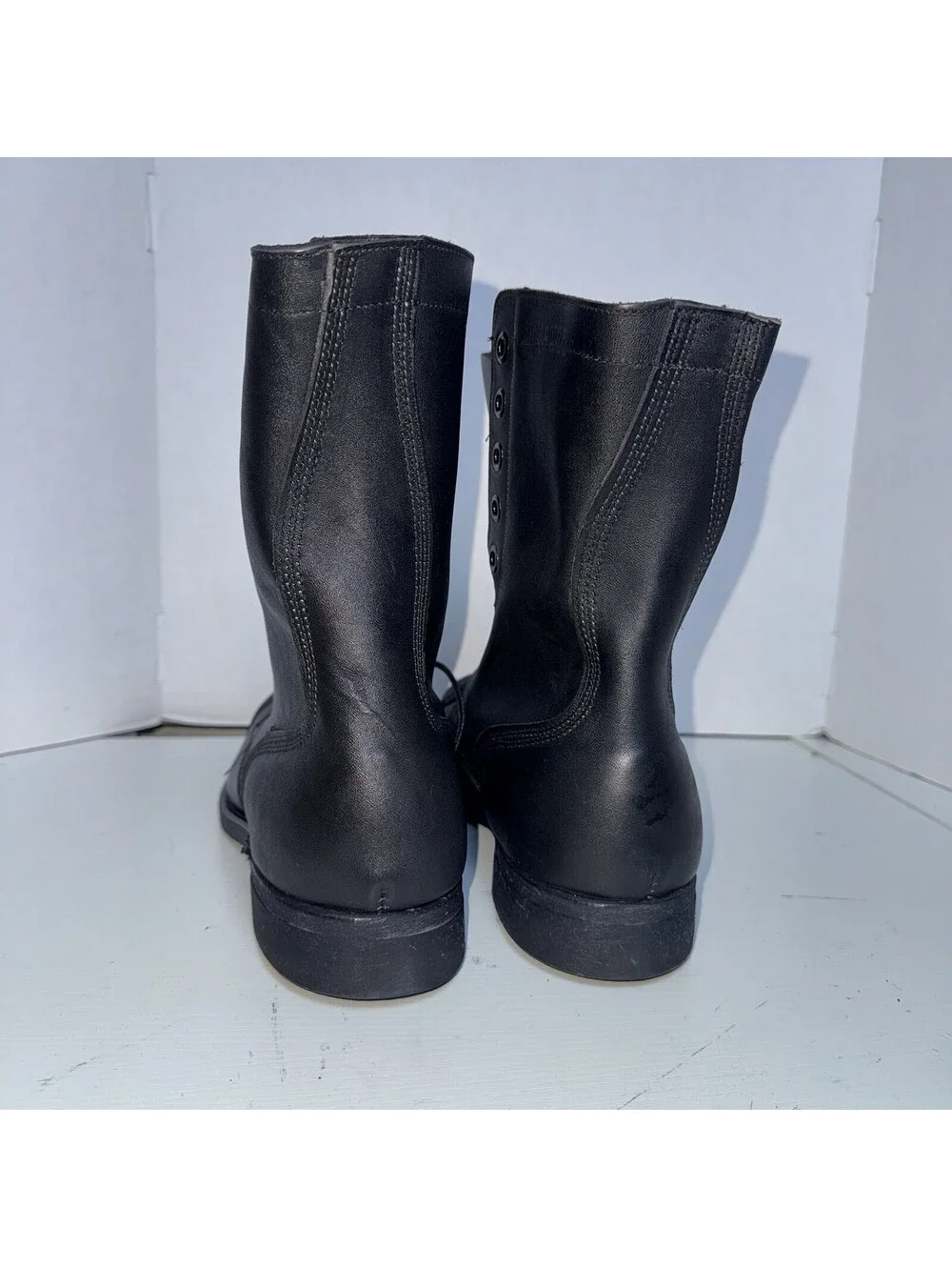 Vintage 99 Black 10.5 Leather Combat Boot COVE Military Steel-toe BILTRITE NWB